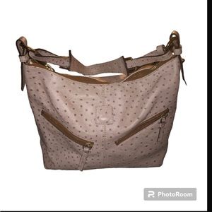 Dooney & Bourke Pink Ostrich Mary Hobo GUC